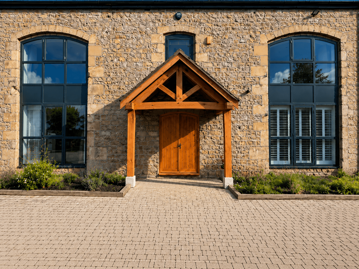 Exterior painting and decorating on a stone property
