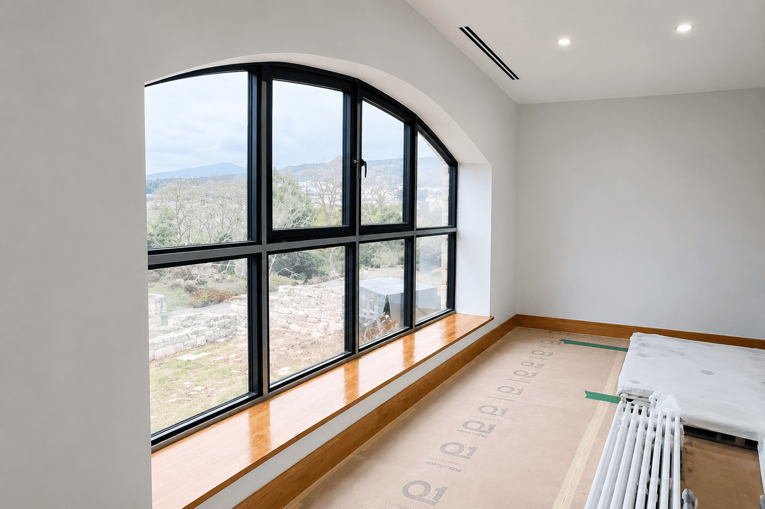 Finished window and surrounding interior decoration