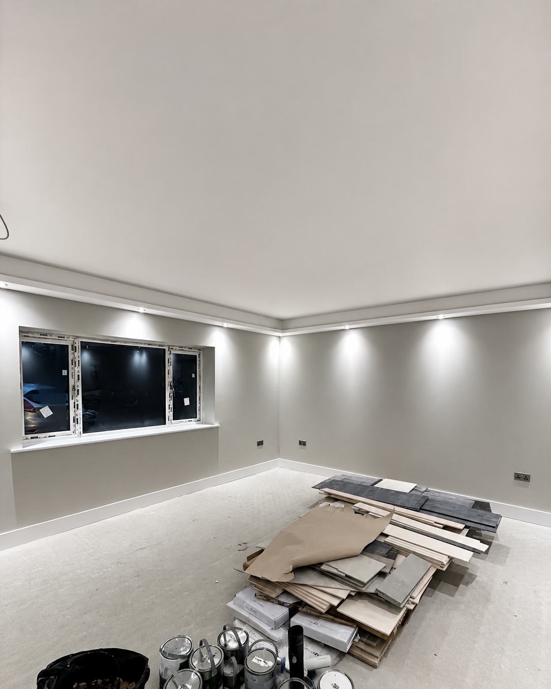 Interior room after painting and decorating